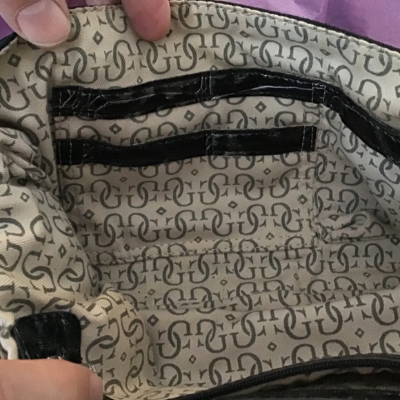 Vintage Guess Black Canvas Logo Shoulder Bag - Picture 7 of 8